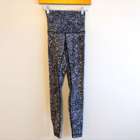 LULULEMON Wunder Under Pant Hi-Rise Splatter White Black - Picture 2 of 11